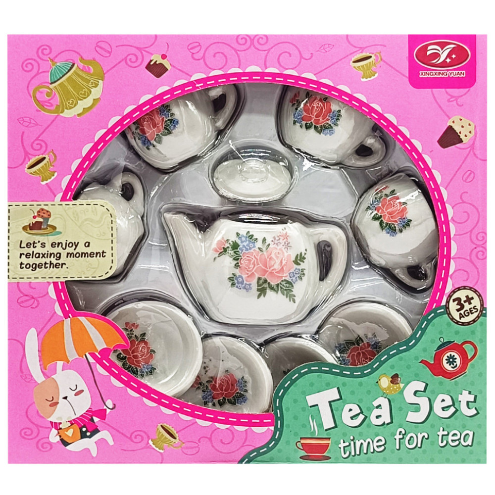 Дитячий чайний сервіз «Троянди» 868-D4-2 порцеляна, 4 чашки, чайник