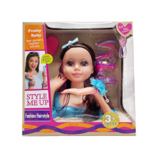 Лялька-манекен для зачіски 3393(Blue) блакитний, аксесуари для зачіски 30х28х7 см