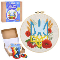 Детский набор для вышивания "Украина/маки/пшеница/Тризуб" DYEK1023 пяльце 20 см