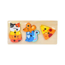 Дитячий дерев'яний пазл-вкладиш "Ведмедик" MD 0868-3 10 елементів