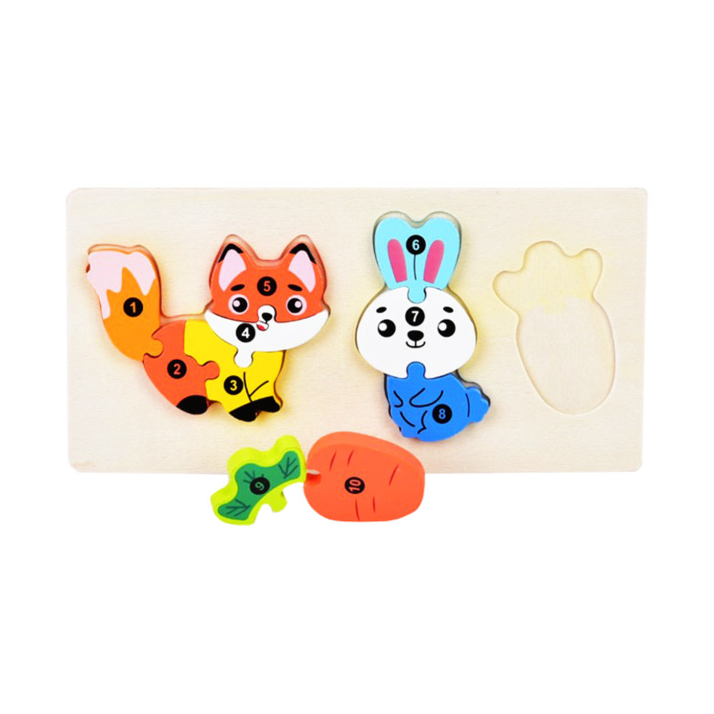 Детский деревянный пазл-вкладыш "Зайчик" MD 0868-2 10 элементов