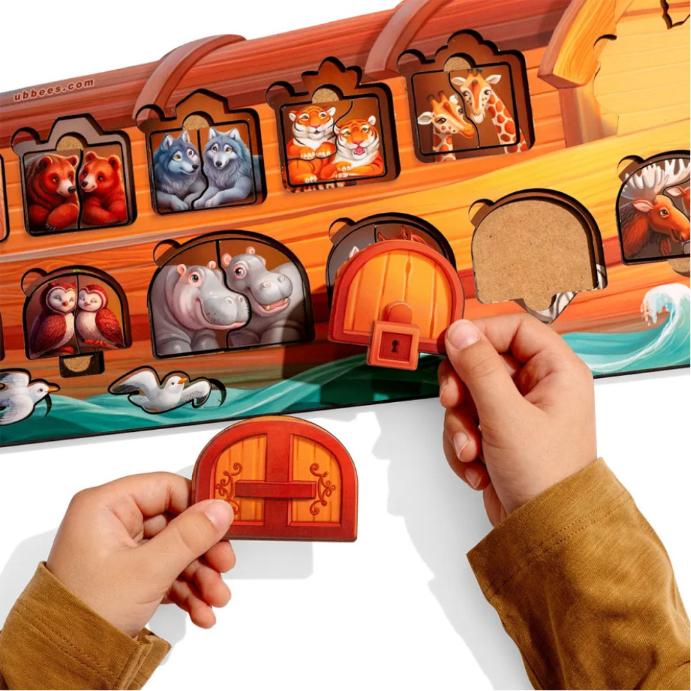 Развивающий пазл-вкладыш "Ноев ковчег" PSD275 с фоном