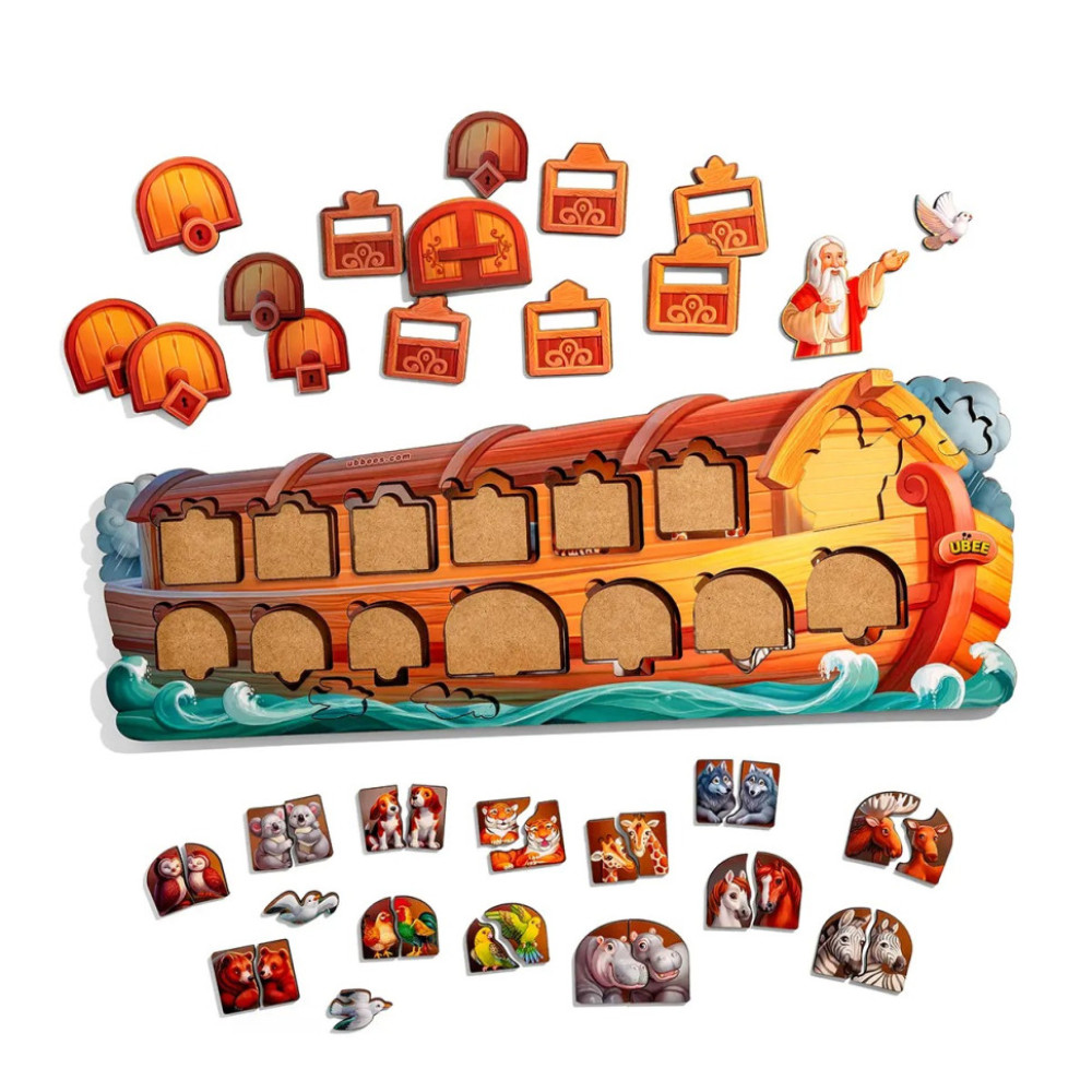 Развивающий пазл-вкладыш "Ноев ковчег" PSD275 с фоном